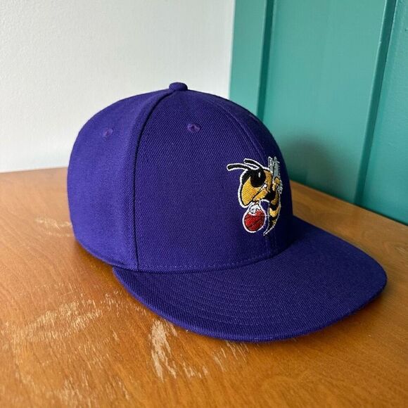 Georgia Tech Basketball Adidas Indigo Fitted A-Flex Straight Bill Hat - Picture 5 of 14